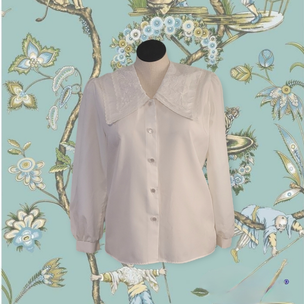 Vintage 80s White Blouse